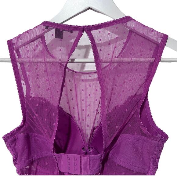 I.N.C. INTERNATIONAL CONCEPTS SHEER SWISS DOT CUPPED BODYSUIT PINK MEDIUM NEW! - Picture 6 of 11